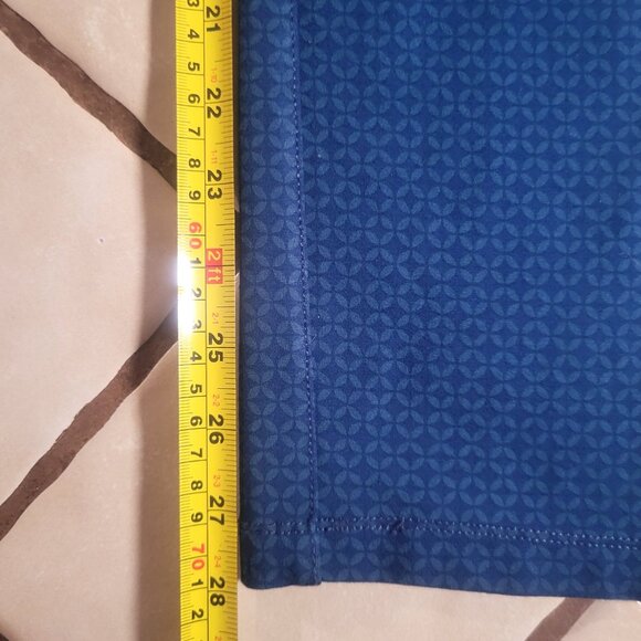 Betabrand Two-Pocket Dress Yoga Pant | Straight Blue Patterned - Size PM - Picture 12 of 14